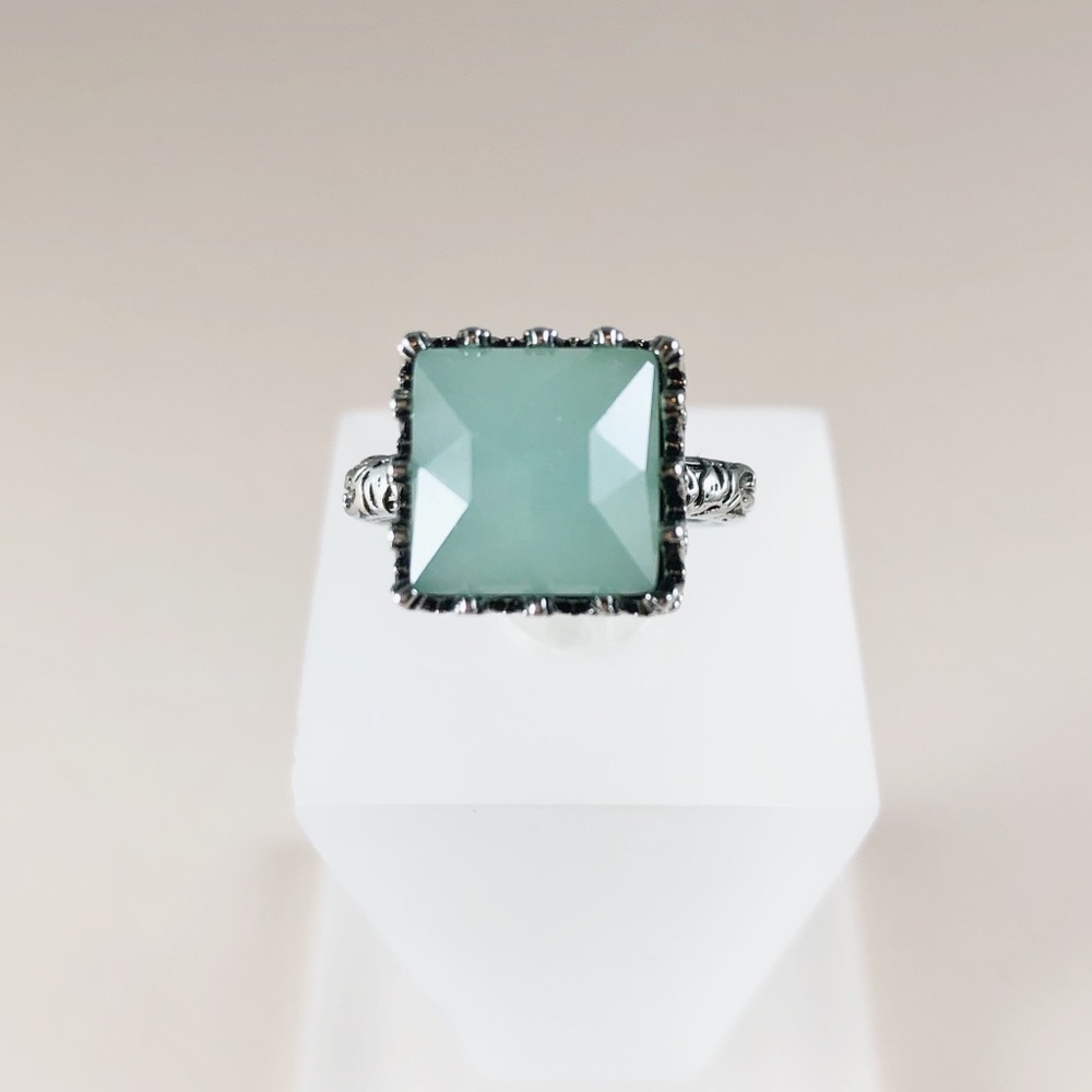 Vintage S925 Ring with Mint Fluorite Stone